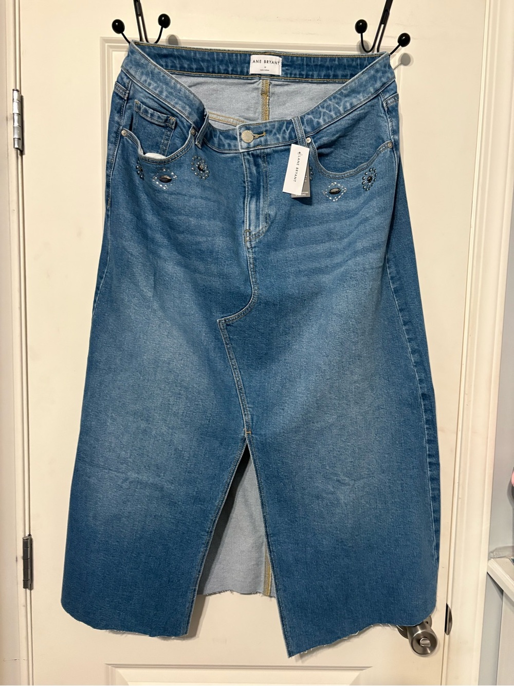 Blue Denim  Jeans Skirt with Front Slit